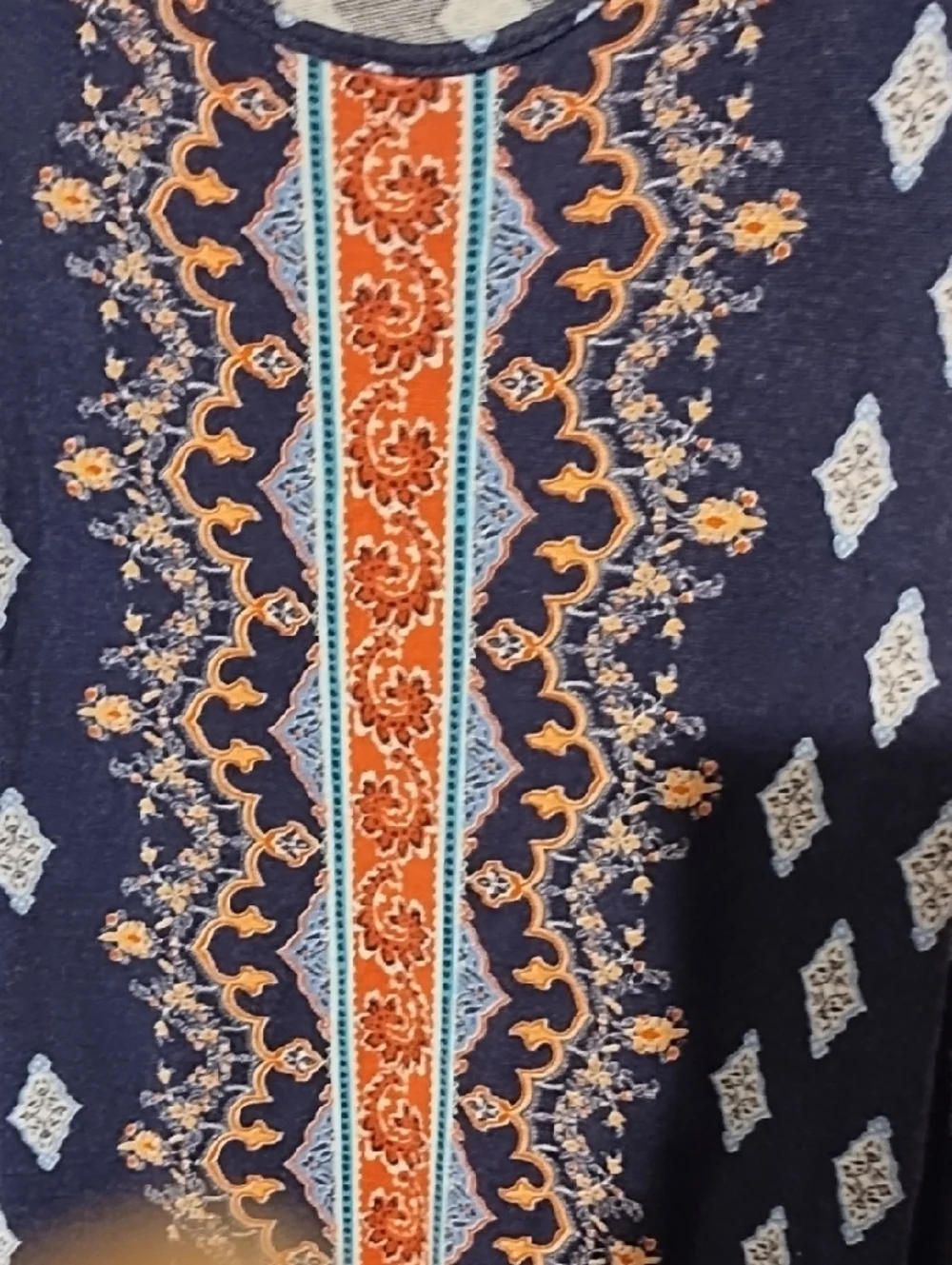 Pink Republic Navy Maxi Dress with Coral Center Border - Picture 8 of 8